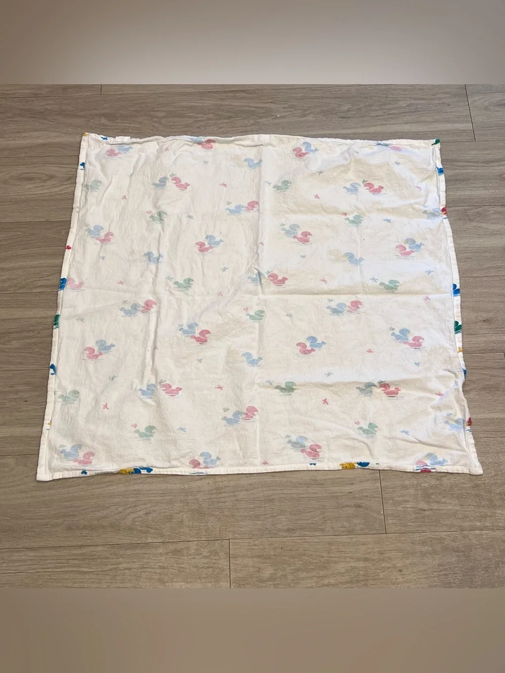 Vintage Medline Duck Baby Receiving Blanket Hospital Cotton